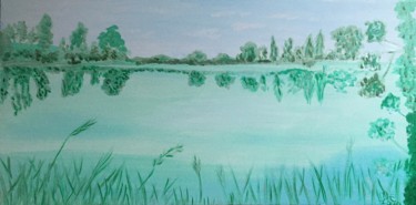 Schilderij getiteld "Le lac des Buissonn…" door Murielle Lucie Clément, Origineel Kunstwerk, Olie