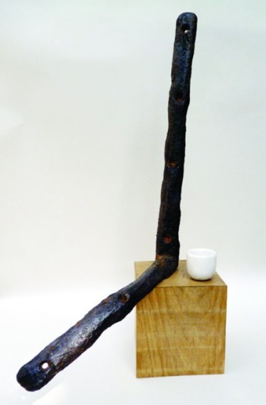 Sculpture intitulée "L'heure du thé" par Murielle Huvé-Lejeune, Œuvre d'art originale, Techniques mixtes