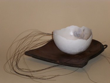 Sculpture intitulée "Ecrin de Terre V" par Murielle Huvé-Lejeune, Œuvre d'art originale, Techniques mixtes