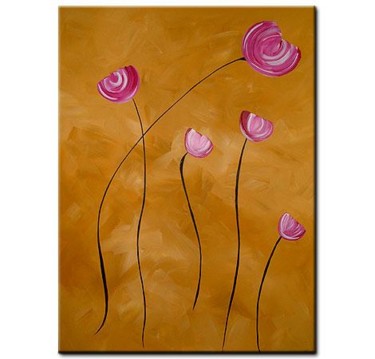 Painting titled "Pink Tulips" by Mimi Bondi, Original Artwork