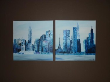 Peinture intitulée "Manhattan" par Murphye, Œuvre d'art originale, Huile