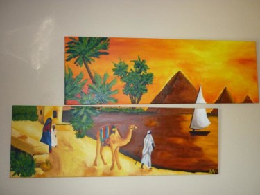 Peinture intitulée "Le Nil" par Murphye, Œuvre d'art originale, Huile