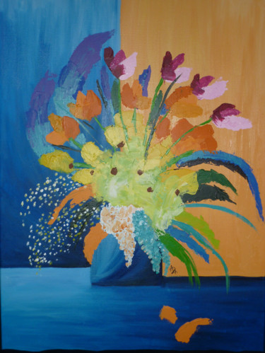 Peinture intitulée "Bouquet de fleur 2" par Murphye, Œuvre d'art originale, Huile