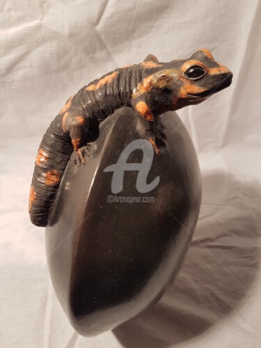 Sculpture titled "Salamandra" by Muryelle Faure, Original Artwork, Ceramics
