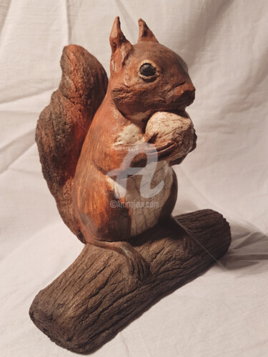 Sculpture intitulée "P'tit rouquin" par Muryelle Faure, Œuvre d'art originale, Terre cuite