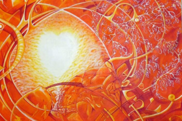 Peinture intitulée "Coeur de Lumière" par Muryelle Faure, Œuvre d'art originale, Acrylique