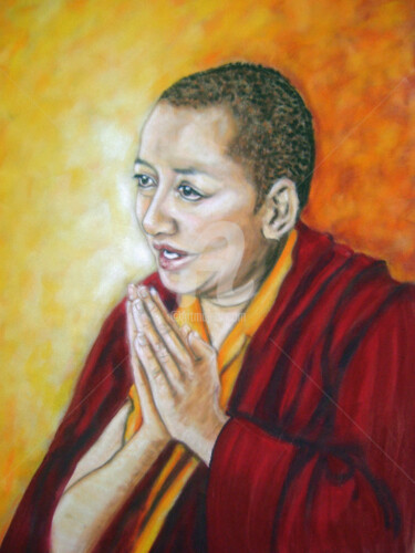 Painting titled "KHANDRO RINPOCHE" by Muryelle Faure, Original Artwork, Pastel