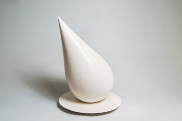 Sculpture titled "White Drop" by Yuriy Musatov, Original Artwork, Ceramics