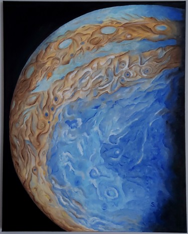 Peinture intitulée "Jupiter 2" par Sandrine Foltz, Œuvre d'art originale, Huile