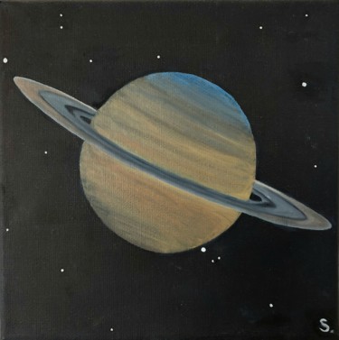 Saturne Peinture intitulée "Saturne" par Sandrine Foltz, Œuvre d'art originale, Huile