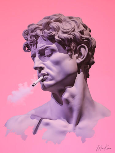 Digitale Kunst mit dem Titel "SMOKE" von Muse Korner, Original-Kunstwerk, Fotomontage