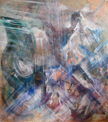 Painting titled "Thunderstorm on the…" by Dmitri Matkovsky, Original Artwork, Acrylic