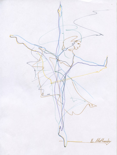 Dessin intitulée "Ballet 3, Dance, Ru…" par Dmitri Matkovsky, Œuvre d'art originale, Encre