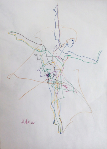 Schilderij getiteld "Ballet 4, Dance, Ru…" door Dmitri Matkovsky, Origineel Kunstwerk, Inkt