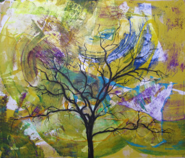 Malarstwo zatytułowany „Wish Tree, Original…” autorstwa Dmitri Matkovsky, Oryginalna praca, Akryl