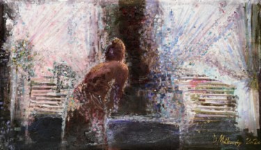 Pittura intitolato "Woman Standing Betw…" da Dmitri Matkovsky, Opera d'arte originale, Acrilico