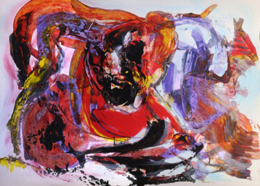 Schilderij getiteld "Bathing of a Red Ba…" door Dmitri Matkovsky, Origineel Kunstwerk, Acryl