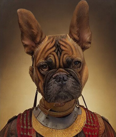 Arte digital titulada "French Bulldog, pet…" por Dmitri Matkovsky, Obra de arte original, Acrílico