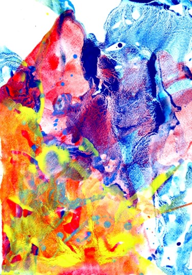 Peinture intitulée "Red Meets Blue" par Dmitri Matkovsky, Œuvre d'art originale, Huile