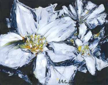 Painting titled "Black Flowers 2 flo…" by Dmitri Matkovsky, Original Artwork, Acrylic