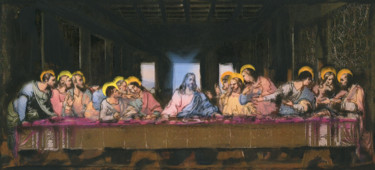 Painting titled "Last Supper, Origin…" by Dmitri Matkovsky, Original Artwork, Ink