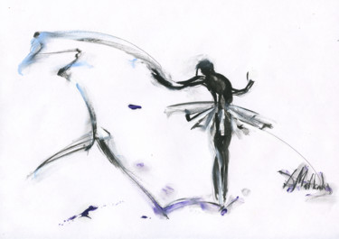 Peinture intitulée "Butterfly Dance, Ba…" par Dmitri Matkovsky, Œuvre d'art originale, Encre