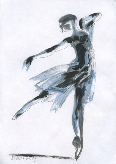 Peinture intitulée "Dance, Ballet 15, W…" par Dmitri Matkovsky, Œuvre d'art originale, Encre