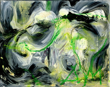 Peinture intitulée "Green Water Cave -…" par Dmitri Matkovsky, Œuvre d'art originale, Acrylique