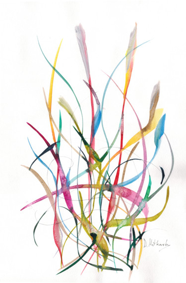 Peinture intitulée "Unknown Flower 2 -…" par Dmitri Matkovsky, Œuvre d'art originale, Aquarelle
