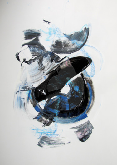 Painting titled "Flying Blue - Origi…" by Dmitri Matkovsky, Original Artwork, Acrylic