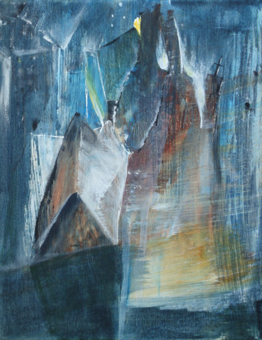Painting titled "Winter Night Origin…" by Dmitri Matkovsky, Original Artwork, Acrylic