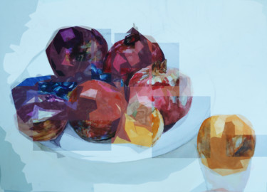 Digitale Kunst getiteld "Apple-Pomegranate-H…" door Dmitri Matkovsky, Origineel Kunstwerk, Digitaal Schilderwerk