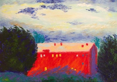Картина под названием "Вечер   evening" - Julia Musina, Подлинное произведение искусства, Масло