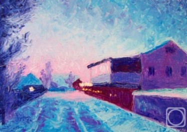 Картина под названием "Очень раннее утро" - Julia Musina, Подлинное произведение искусства, Масло