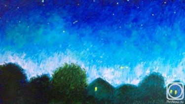 Painting titled "Ночь. Night." by Julia Musina, Original Artwork, Oil
