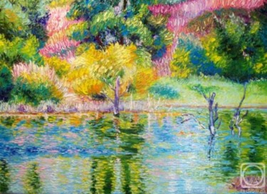 Картина под названием "Священная вода. Sac…" - Julia Musina, Подлинное произведение искусства, Масло