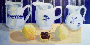 Pintura intitulada "Молочники. Milk jug…" por Julia Musina, Obras de arte originais, Óleo
