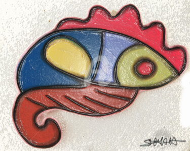 Drawing titled "Pitch le poisson" by Sara Musseau, Original Artwork