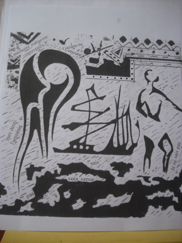 Drawing titled "Amnésie" by Mustapha Dali, Original Artwork, Ink