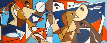 Pintura intitulada "Viagens Marítimas" por Mutes / César Amorim, Obras de arte originais, Óleo