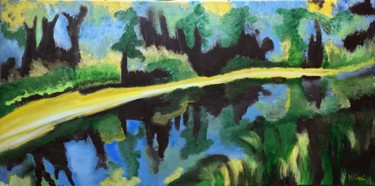 Painting titled "Canal du Midi je n’…" by Murielle Viret, Original Artwork, Acrylic