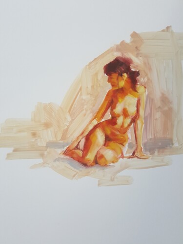 Painting titled "nude art" by Muzaffer Bulut, Original Artwork, Oil