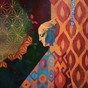 MYTH. Psyche - Soul, 110*110 cm, original oil painting Peinture intitulée "MYTH. Psyche - Soul…" par Marina Venediktova, Œuvre d'art originale, Huile