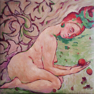 Malerei mit dem Titel "PRAYER FOR FRUITS" von Marina Venediktova, Original-Kunstwerk, Öl Auf Keilrahmen aus Holz montiert