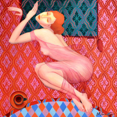 「AWAKENINGS」というタイトルの絵画 Marina Venediktovaによって, オリジナルのアートワーク, オイル ウッドストレッチャーフレームにマウント