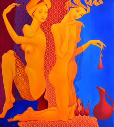 Schilderij getiteld "Tired of the heat" door Marina Venediktova, Origineel Kunstwerk, Olie
