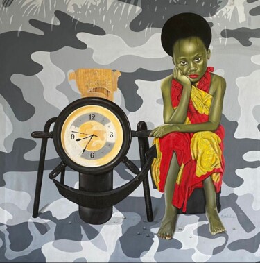 Peinture intitulée "A vendre" par David Mwayila, Œuvre d'art originale, Acrylique