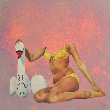 Collages intitulée "Bright Girls 2" par Marian Williams, Œuvre d'art originale, Acrylique Monté sur Carton