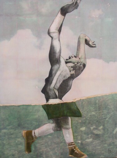 Картина под названием "Rotterdam et moi 1" - Marian Williams, Подлинное произведение искусства, Масло Установлен на Деревянн…