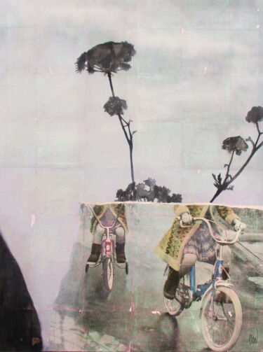 Картина под названием "Rotterdam et moi 3" - Marian Williams, Подлинное произведение искусства, Масло Установлен на Деревянн…